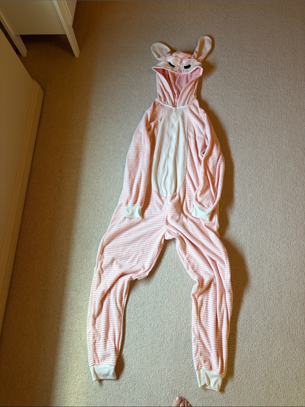 Xhilaration Pink Bunny Onesie Pajama with Hood